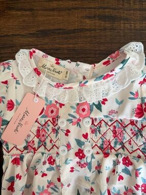 Marie Nicole Floral Smocked Bubble